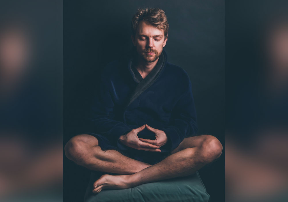 male meditating